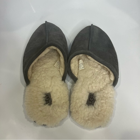 UGG Scuff casual slippers gray‎ white size men’s 10 - Picture 6 of 9
